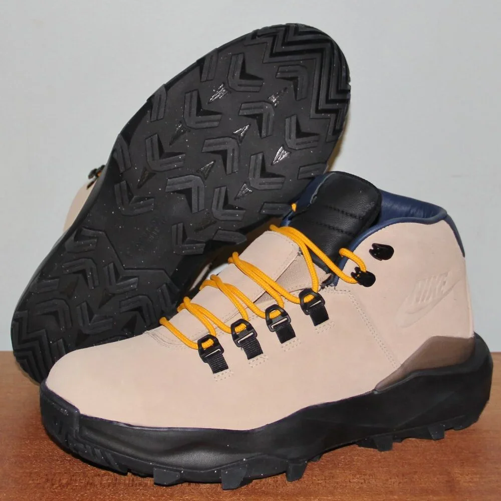 Nike Cygnal Leather Waterproof Boots Mens 9.5 10.5 Desert Ore Navy Black